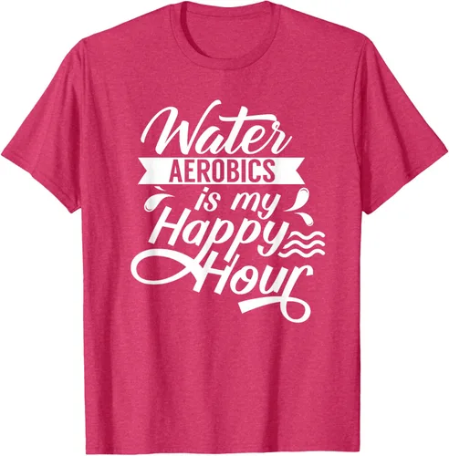 Vista 24 de Water Aerobics Is My Happy Hour Hobby Instructor Aqua Camiseta Negro