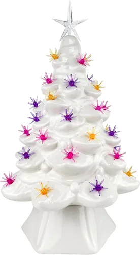 Vista 2 de National Artcraft Sputnik - Adornos de cerámica para árbol de Navidad, 25 unidades Sputnik - Oro