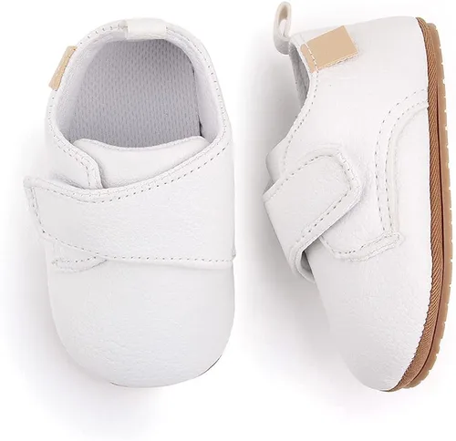 Vista 3 de Meckior Mocasines clásicos de piel sintética para niños y niñas zapatos de vestir Oxford para niños y niñas zapatos de vestir planos para caminar