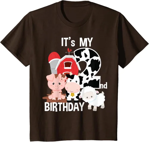 Vista 34 de Camiseta para fiesta de 2 años con texto en inglés "It's My 2nd Birthday", Negro