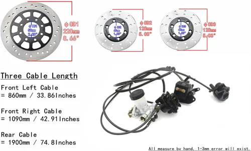 Vista 3 de 150CC Disc Brake Master Cylinder Kit Fit for Hammerhead GTS 150