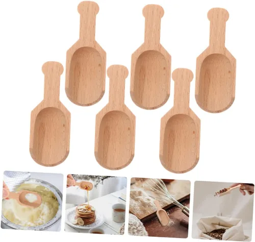 Vista 2 de KICHOUSE Cuchara de madera, 24 cucharas de té, cucharadita de té, cucharadita de café, cuchara de café de madera, mini cucharas de cocina, cucharas