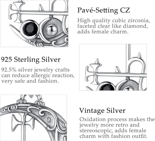Vista 8 de Vito 925 Sterling Silver Wiccan Triple Moon GoddessLilithSigil of LilithMushroomEarth MotherChaos Star Necklace for Women Men, Hecate Witch Magic