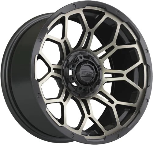 Vista 8 de GTW Bravo - Rueda de aluminio para carrito de golf de 14 pulgadas 14x7 Pernos 4-4 Offset 3:4 (bronce/negro)