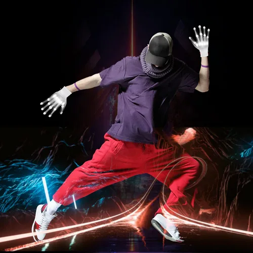 Vista 3 de LED Light-Up Gloves for Kids Cool Toys for Boys 8-12 Girls Multi-Color Halloween Costume Accessory Parties Gifts