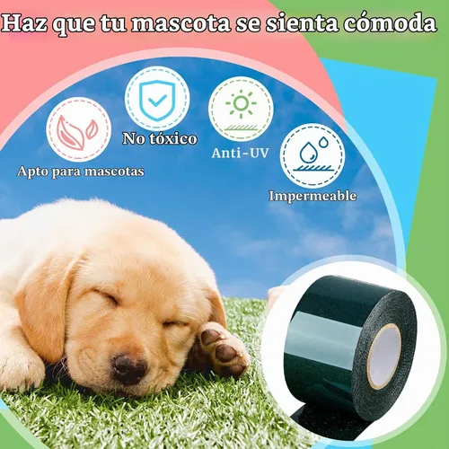 Vista 4 de Gersoniel 2 rollos de cinta de césped de doble cara de 2 pulgadas x 16.5 pies para alfombra de césped artificial, cinta de césped artificial