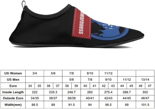 Vista 2 de Zapatos de agua para concientización sobre la diabetes, calcetines de yoga, playa, natación, surf, deportes para mujeres y hombres