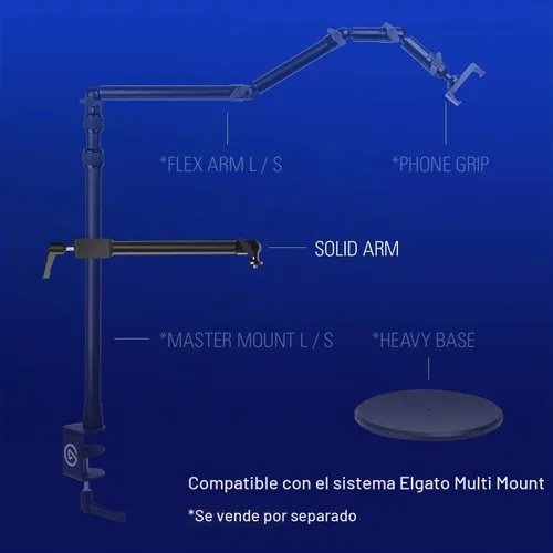 Vista 3 de Elgato Solid Arm, Holding Arm with Padded Clamp