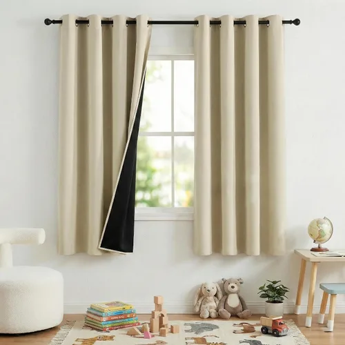 Vista 97 de NICETOWN Cortinas 100% Opacas Cortas de 36 Pulgadas de Largo para Dormitorio, Privacidad Aislamiento Térmico con Ojales Cortinas de Ventana