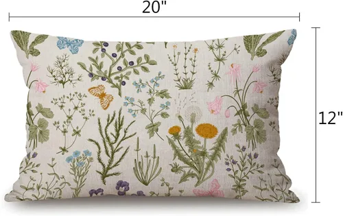 Vista 39 de Fundas de almohada de 12 x 20 pulgadas, decoración rústica de granja, sé feliz, fundas de almohada de algodón y lino, citas inspiracionales con Jcp20