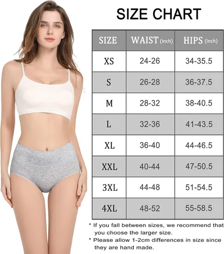 Vista 6 de HAVVIS - Ropa interior de cintura alta y de algodón para mujer, que disimula la barriga, jacquard con rosas, paquete múltiple