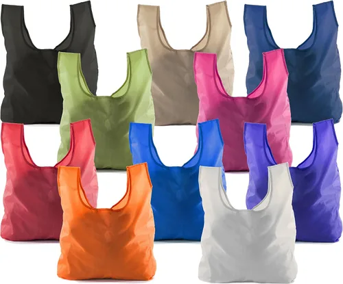 Vista 14 de Mato & Hash Bolsas de comestibles reutilizables Plegables con bolsa de cuerda integrada Bolsa de nailon Ripstop