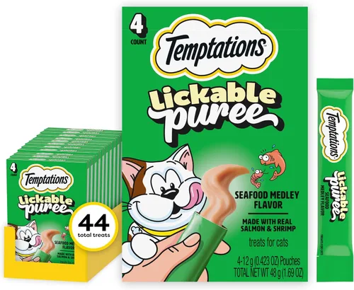 Vista 34 de Temptations - Golosinas cremosas para gatos, hígado de res, 4 unidades, paquete de 11