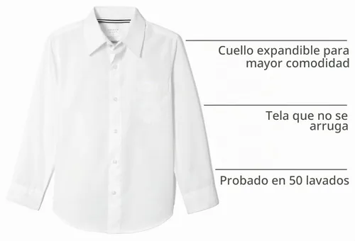 Vista 5 de French Toast Camisa de vestir de manga larga con botones para niños - E9004 2-Blanco