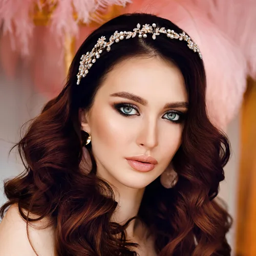 Vista 5 de Diademas nupciales de perlas de cristal, vides, estilo bohemio, tocados de boda para novia, accesorios para el cabello