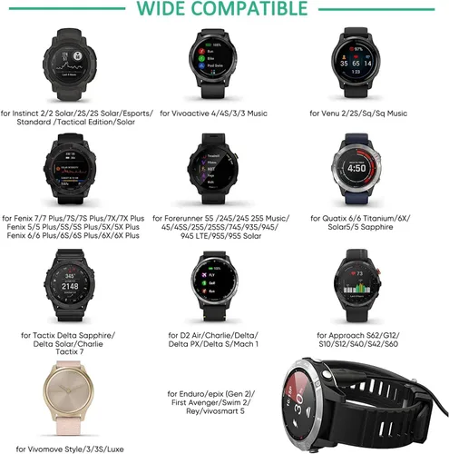 Vista 4 de Garmin Fenix 6 6S 6X Pro Sapphire Charger 2Pack, Ankey cable cargador para Garmin Fenix 5 5S 5X Plus, Forerunner 935 945 45 45S 245, Approach S10