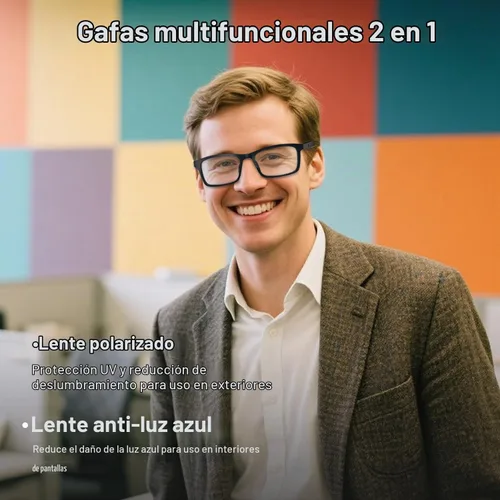 Vista 3 de Gafas Inteligentes para Hombres y Mujeres, IPX5 Impermeable & Asistente de Voz, Gafas de Audio con Lentes Polarizadas Extra & Altavoz de Oreja