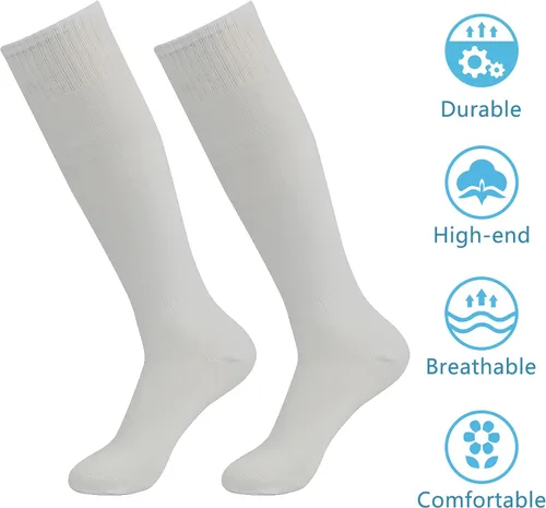 Vista 4 de Calcetines de fútbol, unisex, tubo largo, sólido, sóftbol, fútbol, béisbol, equipo, deportes, atléticos, hasta la rodilla, 2612 pares