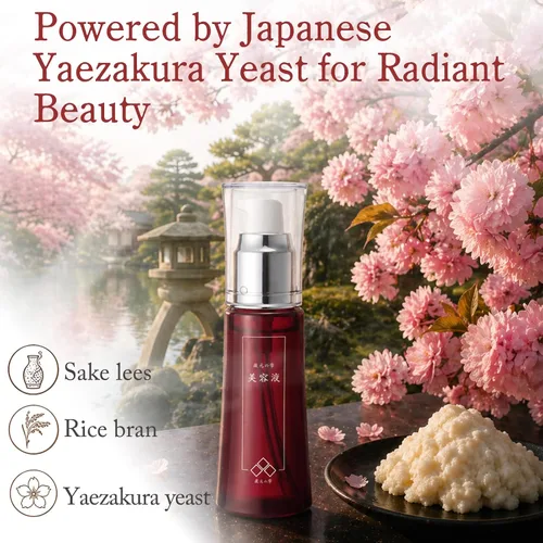 Vista 3 de Suero de vitamina C de flor de cerezo japonés Sakura y salvado de arroz Kuramoto-no-Shizuku
