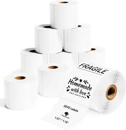 Vista 15 de Phomemo - [3x130 piezas] Etiquetas de dirección Phomemo, 3 rollos de 25x67mm (0.98"x2.64"), para M110, M100, M220, M221, M120, M200, etiquetas