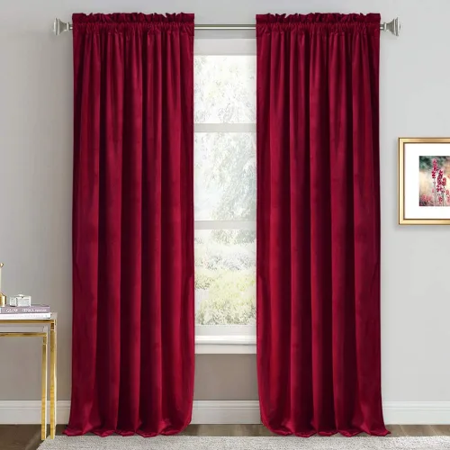 Vista 10 de RYB HOME Cortinas opacas de terciopelo para dormitorio, aislamiento térmico, privacidad, luz solar, bloqueo de calor, cortinas lujosas con bolsillo