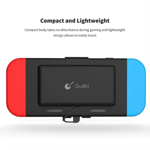 Vista 4 de GuliKit para Nintendo Switch Attached Power Bank, Battery Master, 10000mAh 5V3A Flash recargable Tech, estuche de carga de batería de reserva