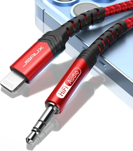 Vista 12 de JSAUX - Cable de audio Lightning a 0.138 pulgadas (3.5mm) de 3.3 pies, [certificado Apple MFi] auriculares para iPhone, cable auxiliar Lightning