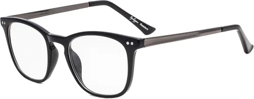 Vista 10 de Eyekepper Lectores Retro Cuadrado Plástico Marco Metal Brazos Lectura Gafas Ámbar/Negro Brazo +0.5 Brazo ámbar/negro