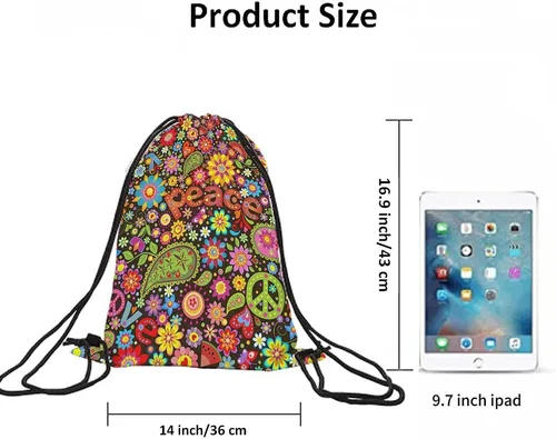 Vista 6 de No Drama Llama Cordón Bolsas Mochila Bolsa Gimnasio Saco Bolsa con Cordón, Multi-a40, Mochilas de viaje