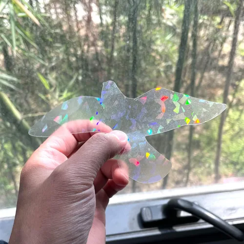 Vista 16 de Calcomanías holográficas para ventana para ataques de pájaros, recordatorio de vidrio, calcomanías autoadhesivas anticolisión, evita que los pájaros