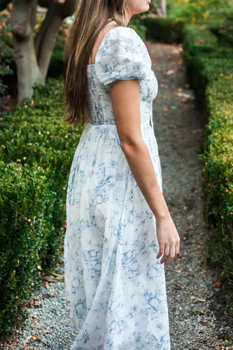 Vista 4 de Vestido largo de verano con estampado floral y largo hasta la rodilla para mujer 2023