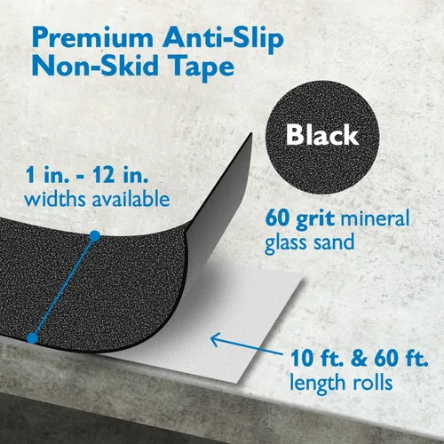 Vista 2 de FindTape AST-35 Cinta Antideslizante Premium [Negro]: 4 pulg. x 10 pies (negro)