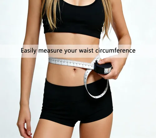 Vista 6 de Cinta métrica perfecta para el cuerpo, cinta telescópica automática de 60 pulgadas, cinta métrica retráctil de doble uso para cuerpo: cintura