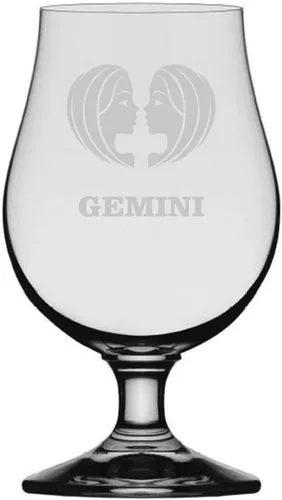 Vista 4 de Símbolo del zodiaco grabado multiusos 12.75oz Copa de vino Géminis