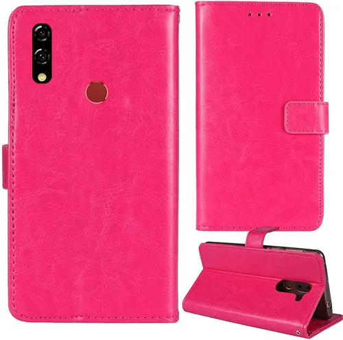 Vista 9 de Stand Premium Retro Business Flip Funda de cuero protector parachoques para BLU G8 6.3 "Funda de protección del teléfono piel Folio libro ranura