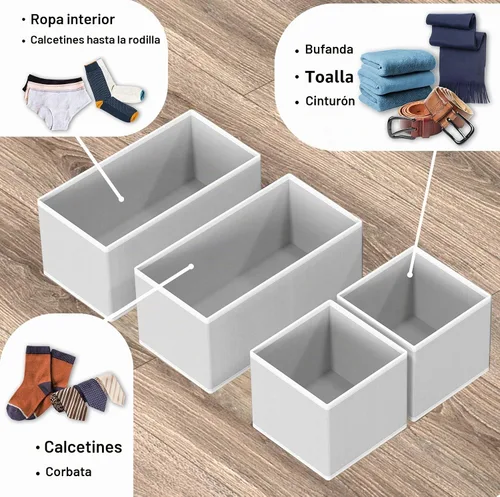 Vista 4 de Simple Houseware Organizador de cajones para ropa interior, juego de 4