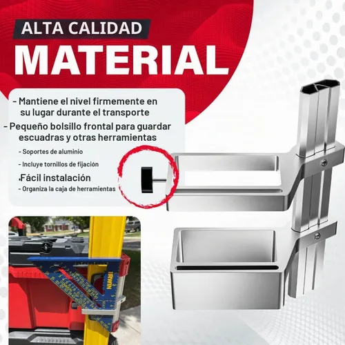 Vista 4 de Alpha Engineered Soporte de Montaje de Nivel Compatible con Caja de Herramientas Milwaukee Packout - Se Adapta a Organizadores Packout - Incluye