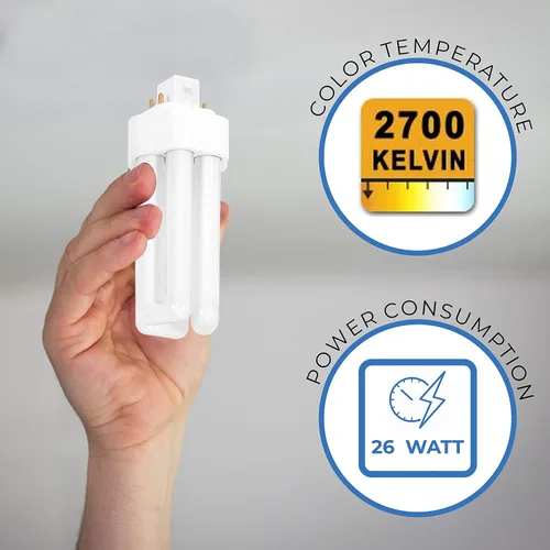 Vista 3 de OHLECTRIC Bombillas fluorescentes inteligentes de 26 vatios, amalgama compacta de 4 pines, larga vida útil, ahorro de energía, temperatura