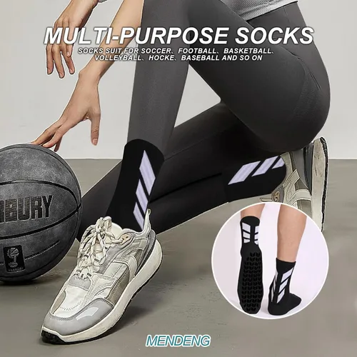 Vista 3 de MENDENG Calcetines de agarre de fútbol para hombre, antideslizantes, antideslizantes, antideslizantes, para hospital, yoga, entrenamiento, deportes