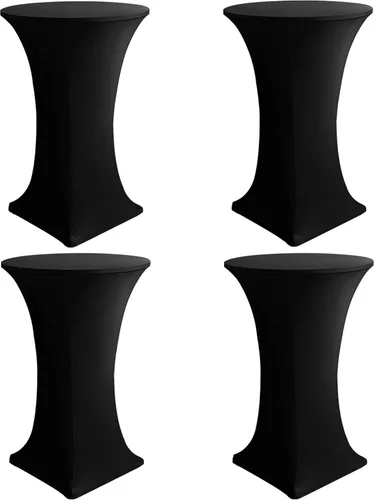 Vista 8 de HolidayIdeas Fundas para Mesa de Cóctel, Paquete de 2 - Manteles de Cóctel de Spandex Elástico Ajustado con Esquinas Cuadradas