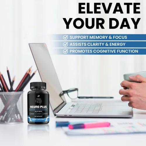 Vista 3 de Suplemento cerebral Neuro Plus, NeuroPlus para fórmula de memoria, Nero Plus PQQ para reducir los efectos negativos de la niebla cerebral, función