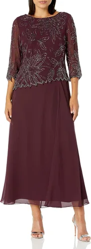 Vista 14 de J Kara Vestido con cuentas florales 3/4 para mujer Negro (black/Gun)