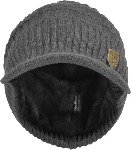 Vista 73 de Janey&Rubbins Gorro de punto diario con orejeras con forro polar y calavera