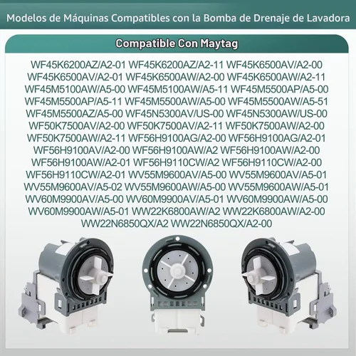 Vista 4 de WA50K8600AV/A2 WA50M7450AW/A4 WA400PJHDWR/AA motor de bomba de drenaje
