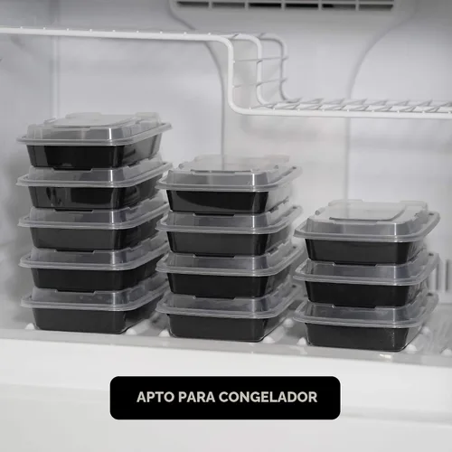 Vista 9 de Freshware - Contenedores de preparación de comida [15 unidades] con 1 compartimento para almacenar comida, con tapas, caja Bento, libre de bisfenol