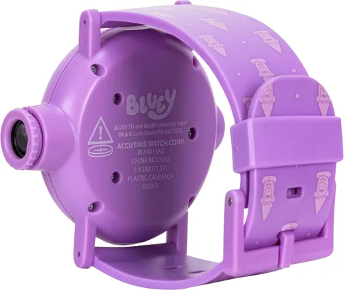 Vista 10 de Bluey - Reloj de proyección para niños con pantalla LCD, 10 divertidas imágenes azules, proyector iluminado, correa de plástico ajustable