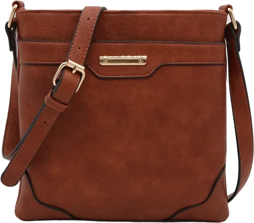Vista 53 de Bolso bandolera clásico de tamaño mediano con placa dorada