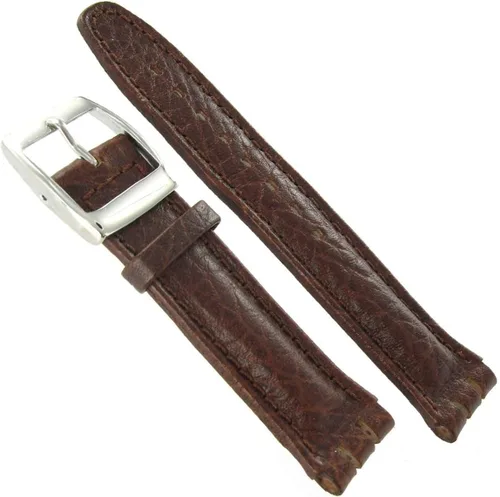Vista 2 de 20 mm pesados acolchado MORELLATO Genuine piel Italiano café Reloj Swatch banda