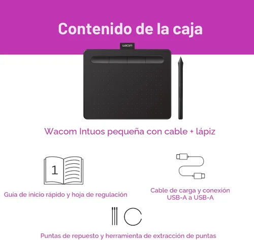 Vista 9 de Wacom CTL4100 Intuos - Tableta de dibujo con 3 programas de software incluidos, 7.9 "x 6.3", color negro.