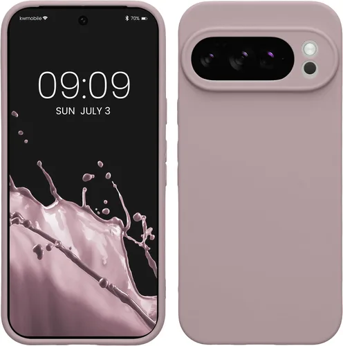 Vista 96 de kwmobile Funda compatible con Google Pixel 9 - Funda protectora delgada de TPU para teléfono - Acabado mate suave - Piedra antigua